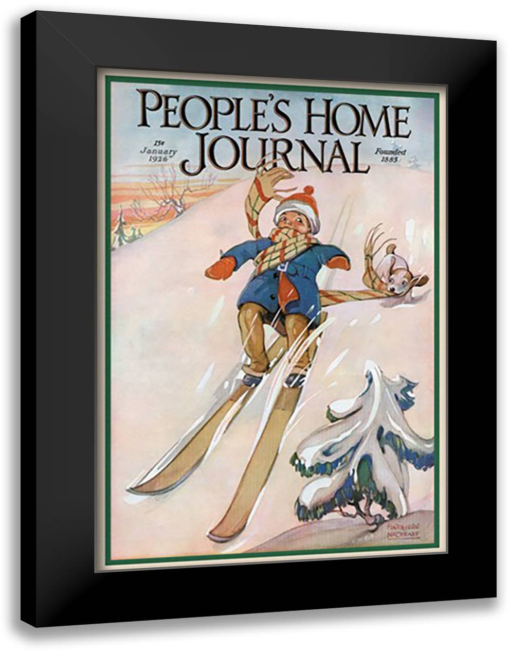 People's Home Journal: January 1926 16x22 Black Modern Wood Framed Art Print Poster by McCreary, Harrison