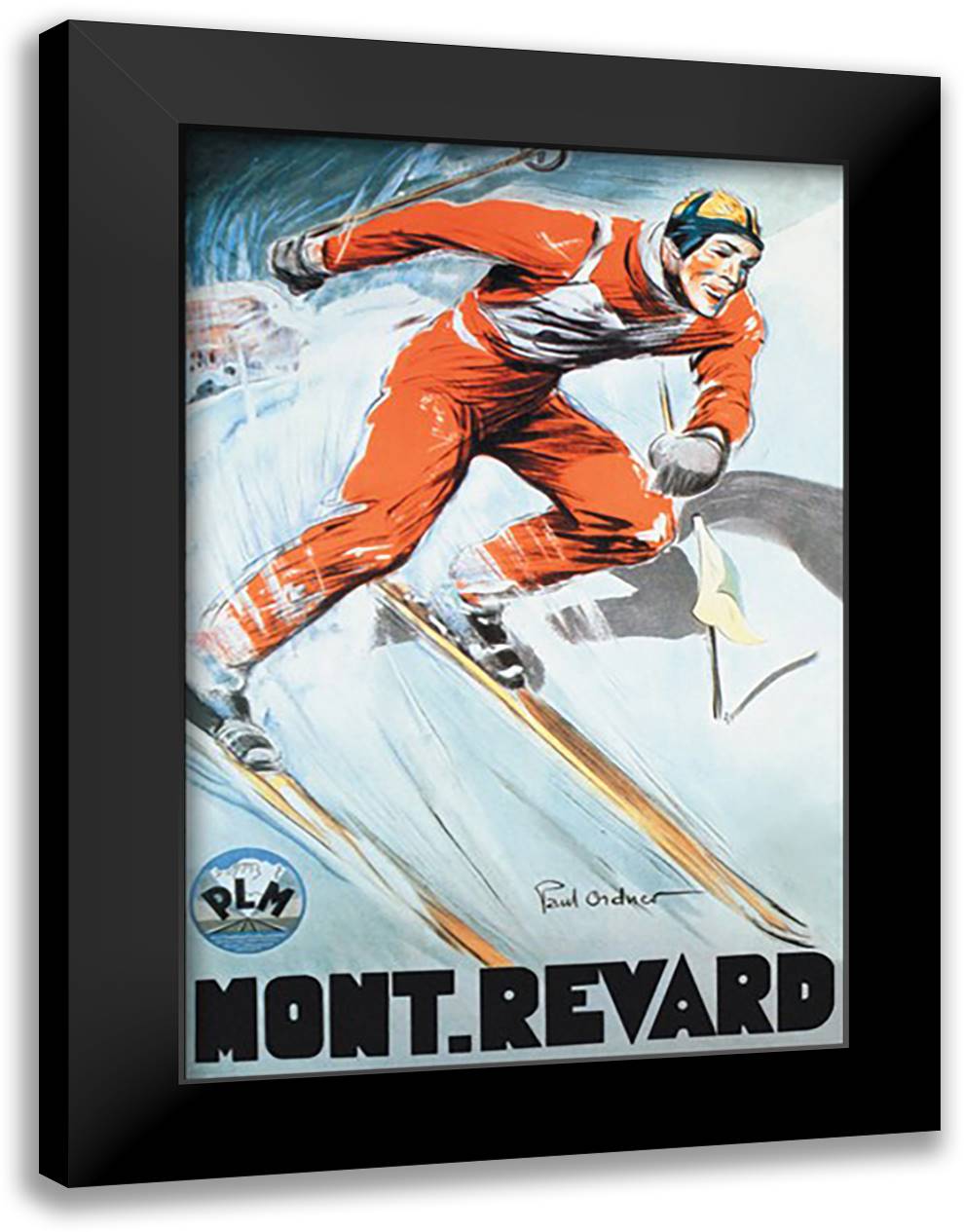 Mont. Revard 16x22 Black Modern Wood Framed Art Print Poster by Ordner, Paul