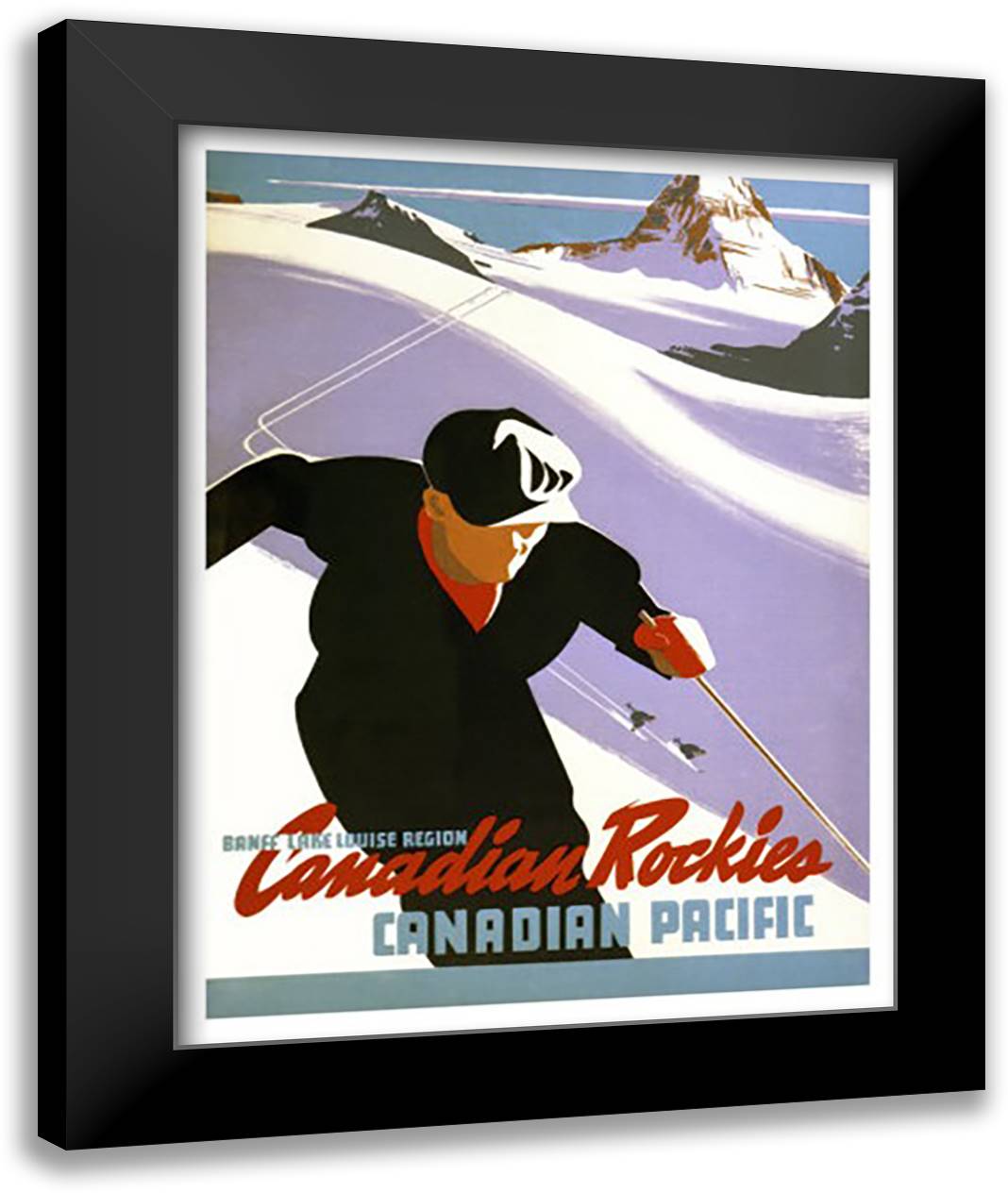 Canadian Rockies 16x22 Black Modern Wood Framed Art Print Poster by Ewart, P.
