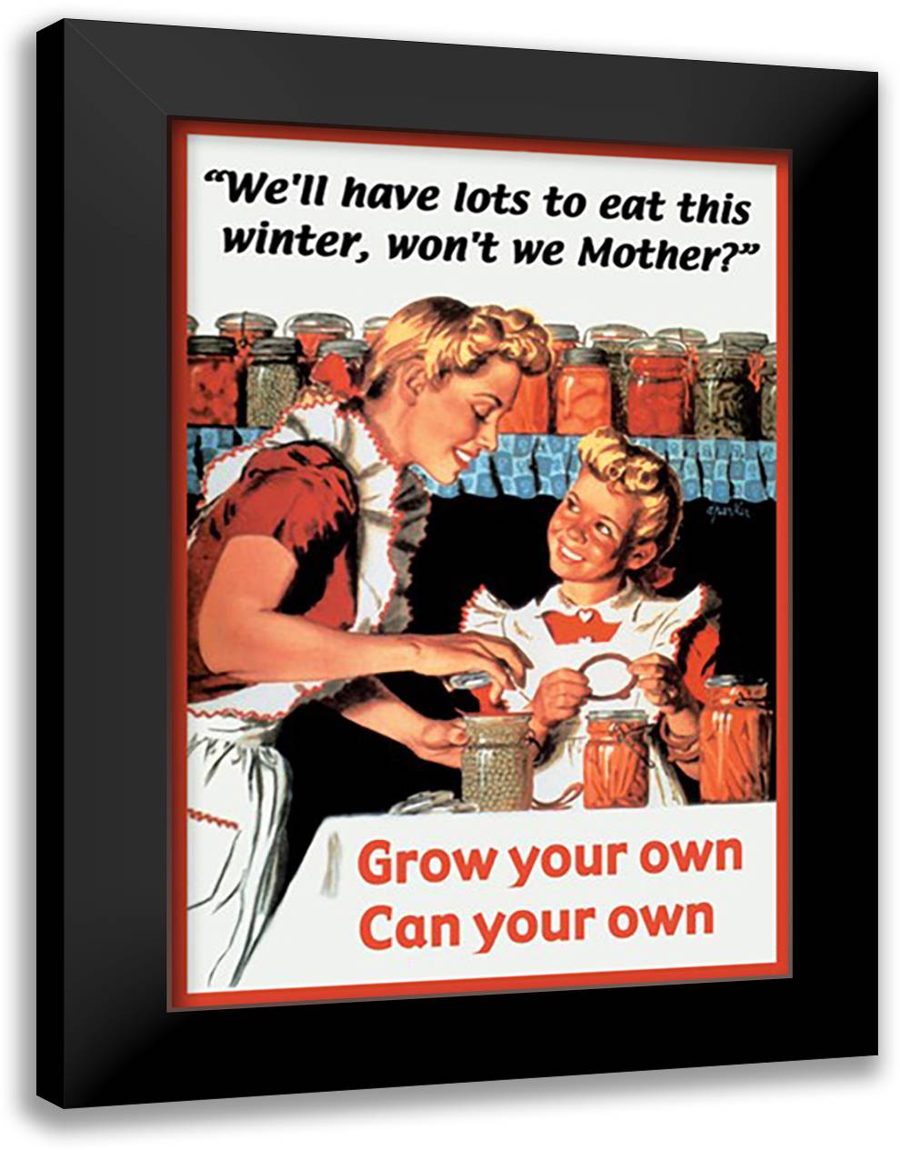 Grow Your Own, Can Your Own 16x22 Black Modern Wood Framed Art Print Poster