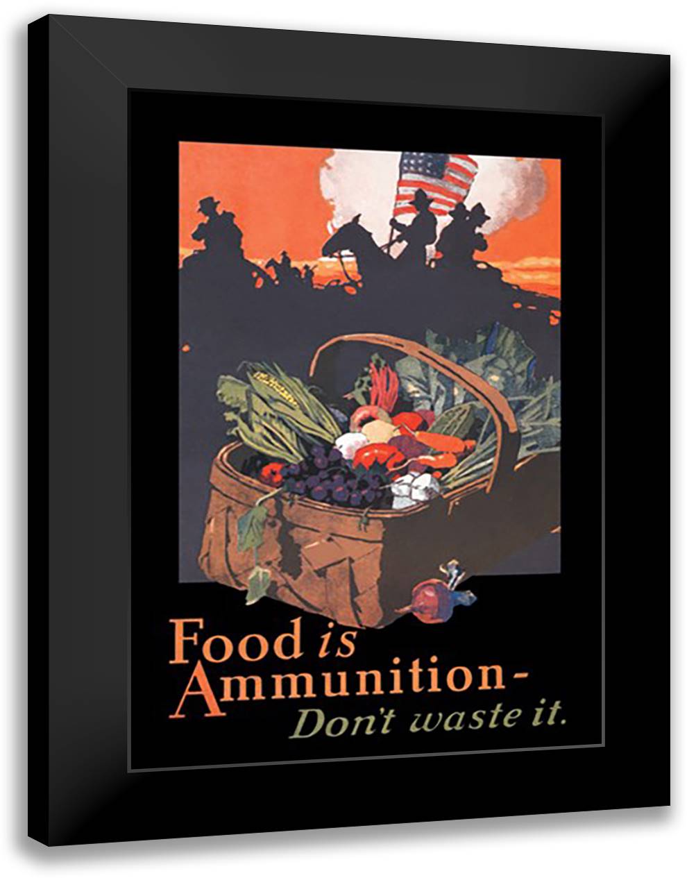 Food is Ammunition 16x22 Black Modern Wood Framed Art Print Poster