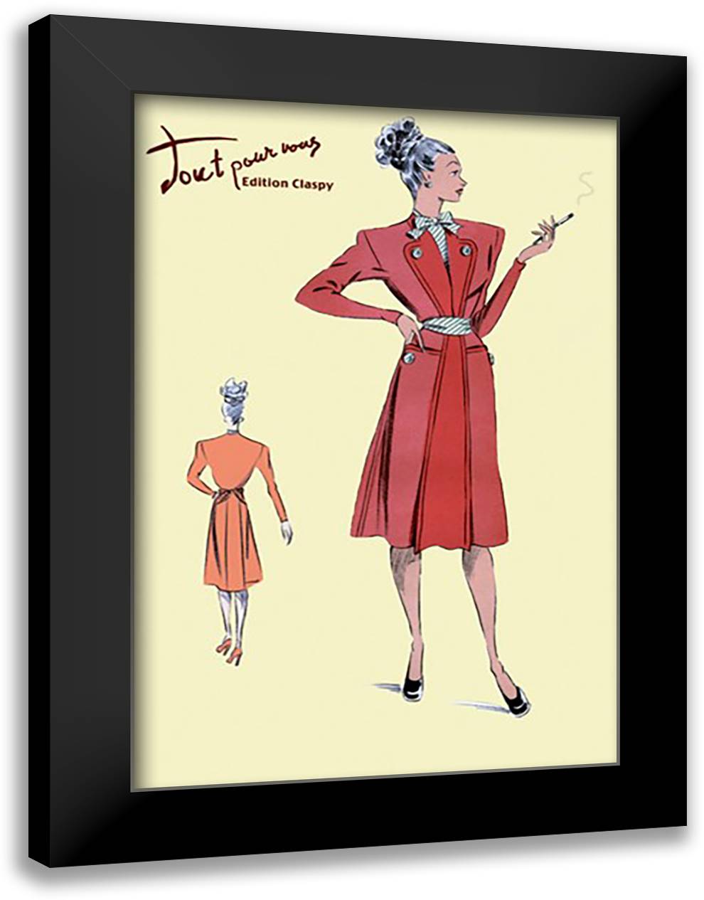 Jacket Dress 16x22 Black Modern Wood Framed Art Print Poster