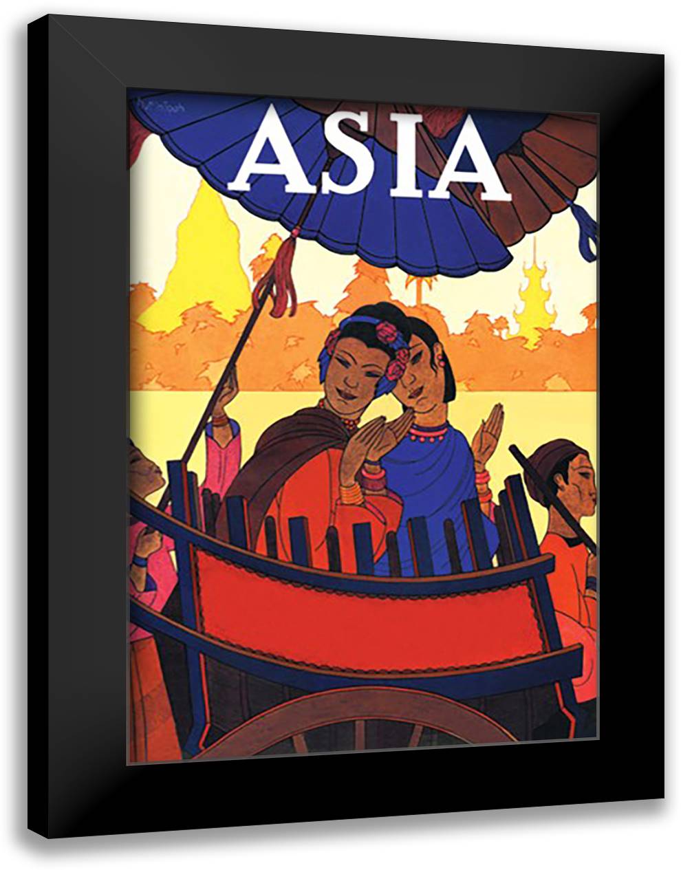 Asia Magazine: Burma - The Golden Landscape 16x22 Black Modern Wood Framed Art Print Poster by McIntosh, Frank