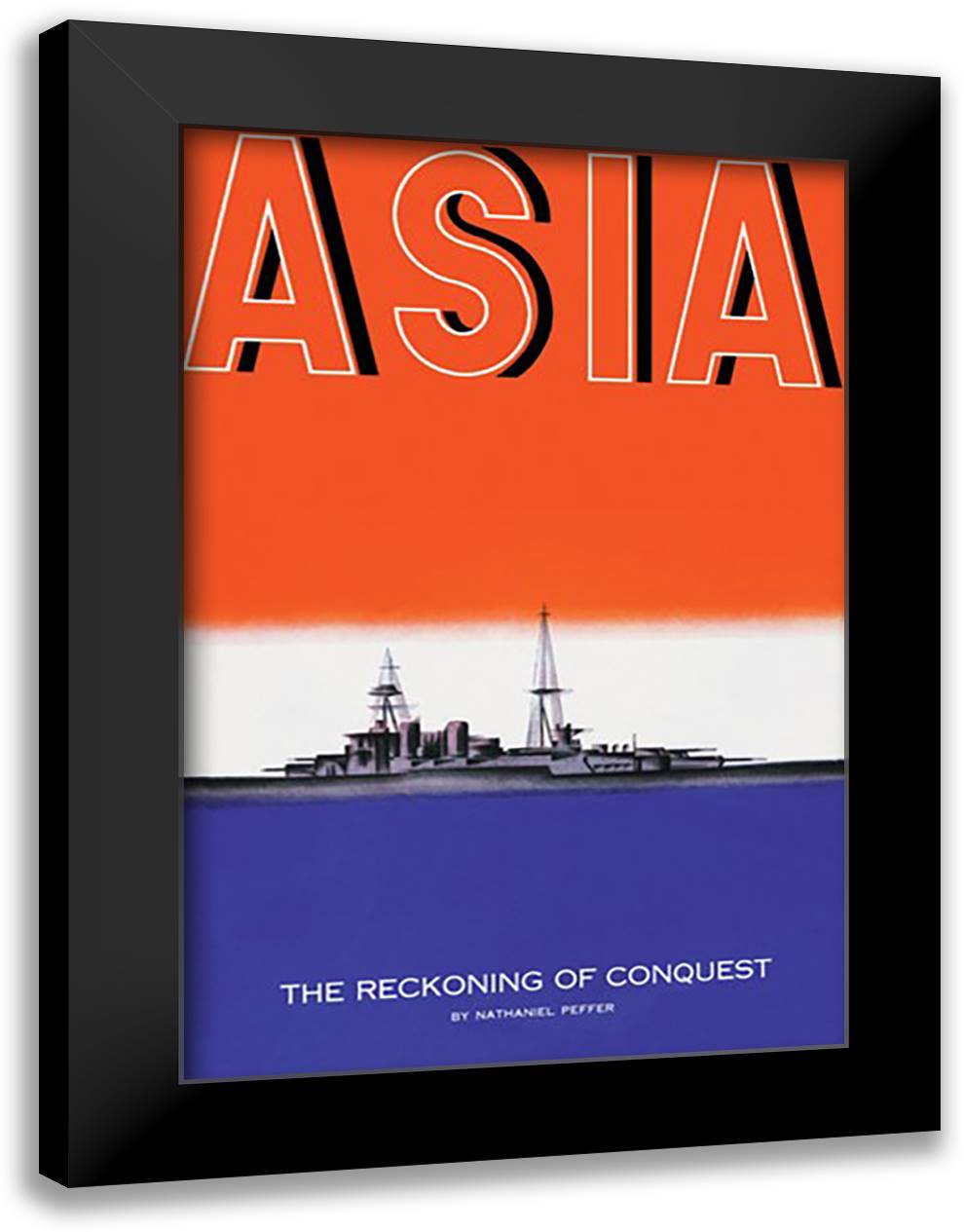 Asia Magazine: Defender of the Seas 16x22 Black Modern Wood Framed Art Print Poster by McIntosh, Frank