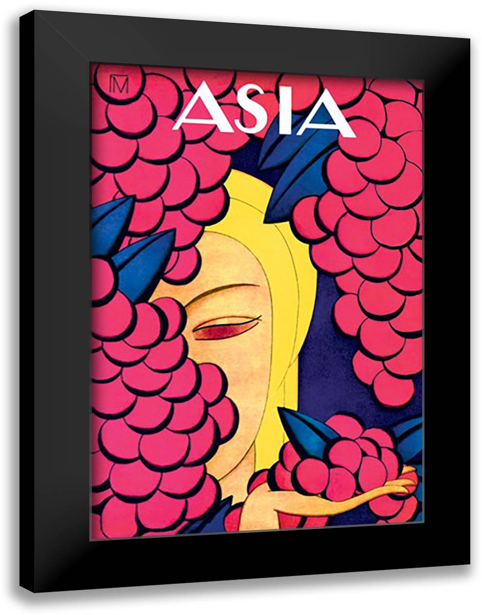 Asia Magazine: A Persian Vintage 16x22 Black Modern Wood Framed Art Print Poster by McIntosh, Frank