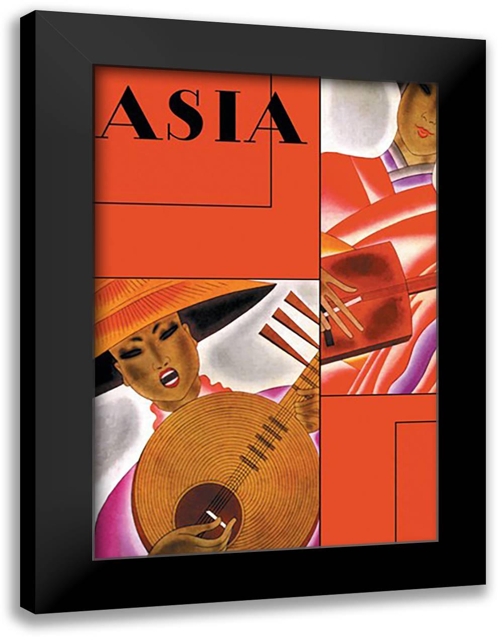 Asia Magazine: Japanese Print 16x22 Black Modern Wood Framed Art Print Poster by McIntosh, Frank
