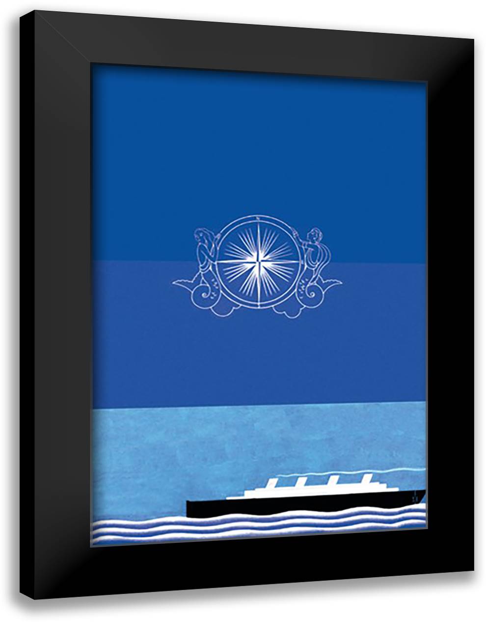 Asia Magazine: The Voyage Out 16x22 Black Modern Wood Framed Art Print Poster by McIntosh, Frank