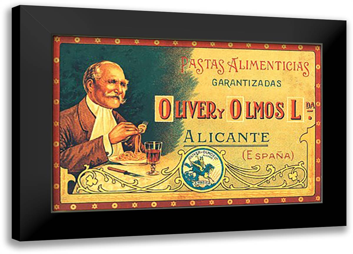 Oliver and Olmos 22x16 Black Modern Wood Framed Art Print Poster