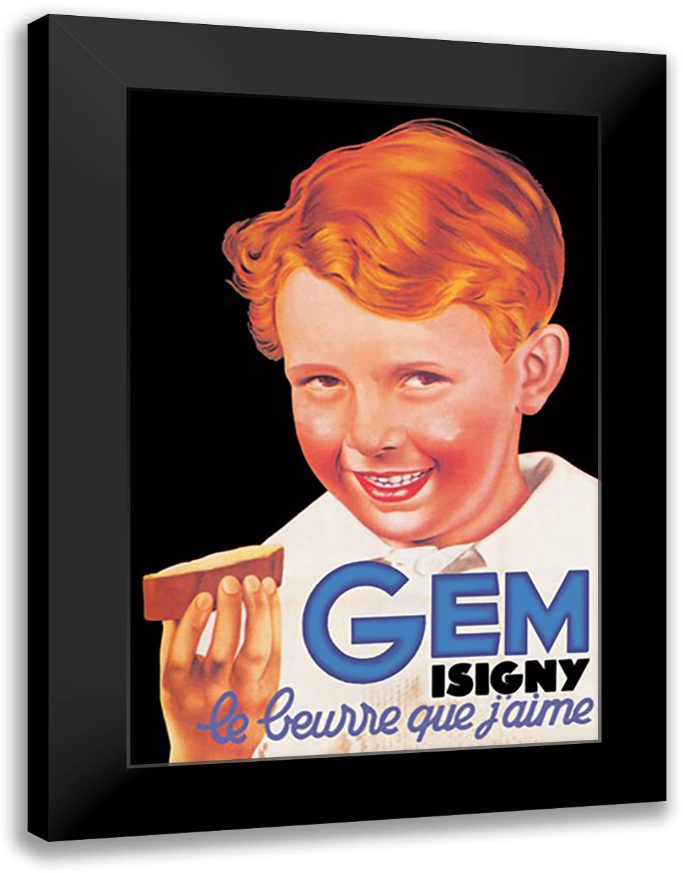 Gem Isigny 16x22 Black Modern Wood Framed Art Print Poster