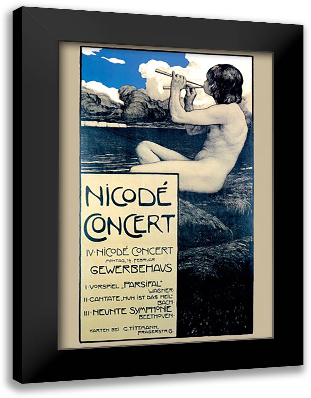Nicode Concert 16x22 Black Modern Wood Framed Art Print Poster