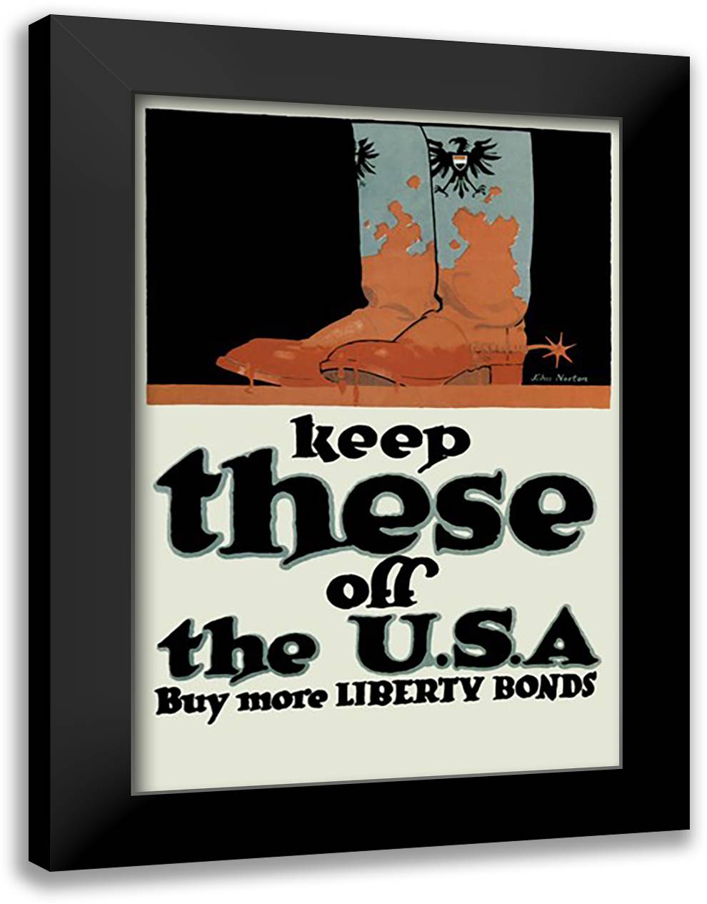 Keep These Off The USA 16x22 Black Modern Wood Framed Art Print Poster