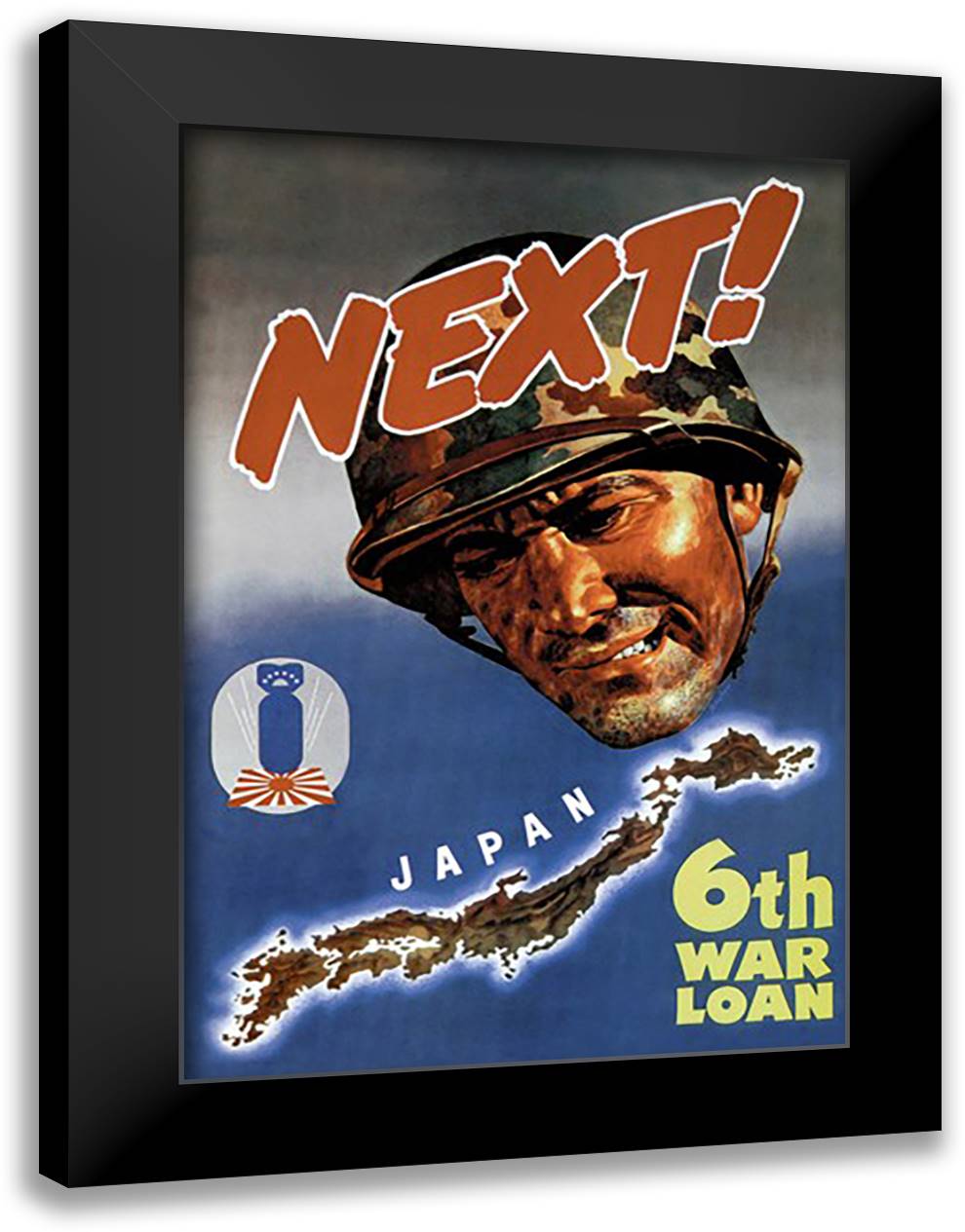 NEXT! 16x22 Black Modern Wood Framed Art Print Poster
