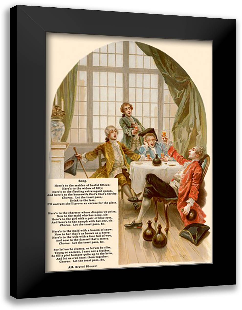 School For Scandal: Song Verse 16x22 Black Modern Wood Framed Art Print Poster by Rossi, Lucius