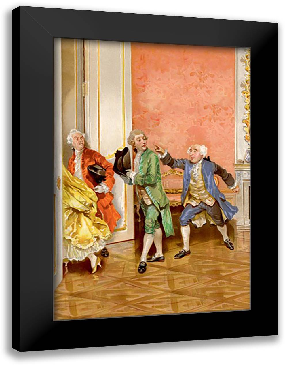 School For Scandal: The Accusation 16x22 Black Modern Wood Framed Art Print Poster by Rossi, Lucius