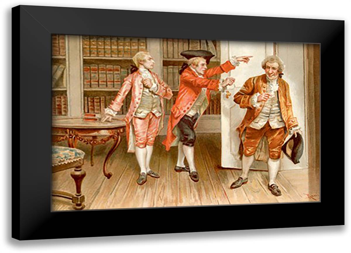 School For Scandal: Sent from the Library 22x16 Black Modern Wood Framed Art Print Poster by Rossi, Lucius