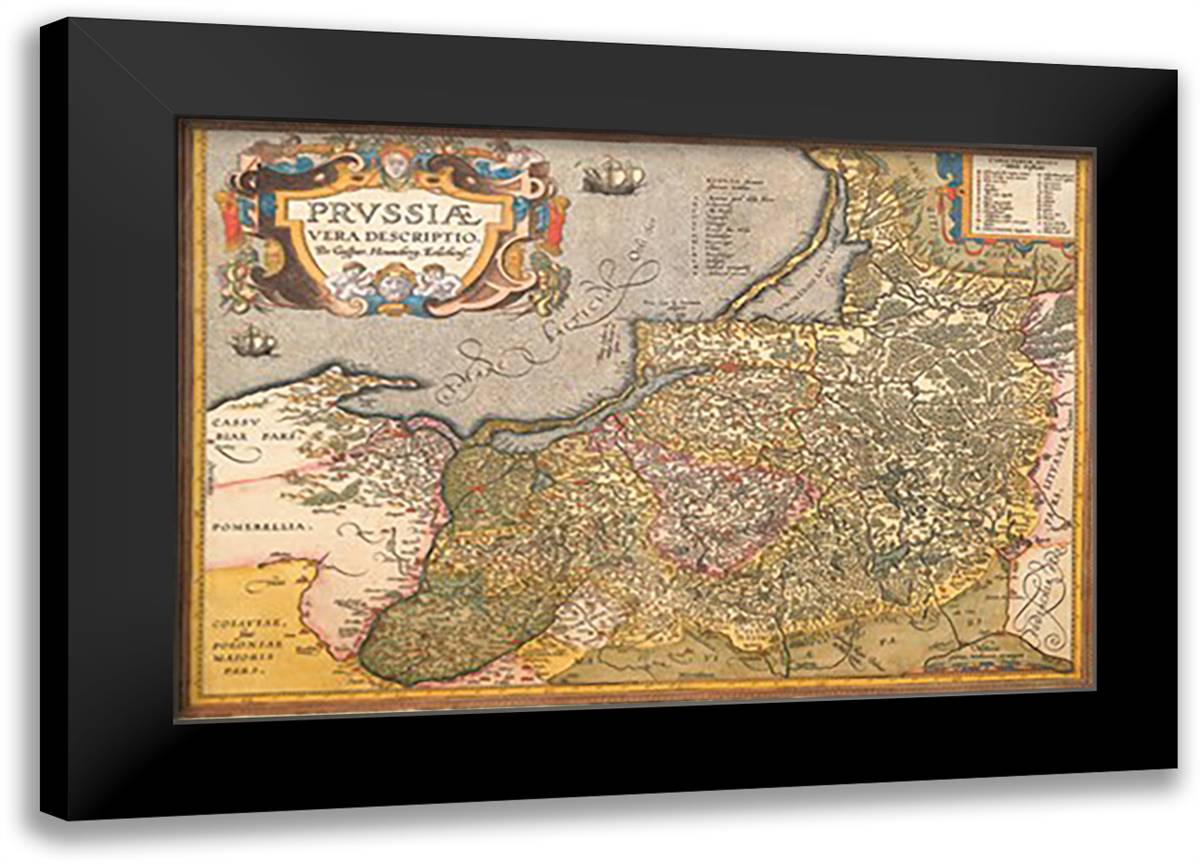 Map of Prussia 22x16 Black Modern Wood Framed Art Print Poster by Ortelius, Abraham