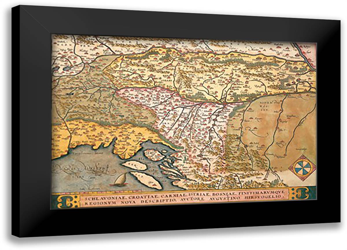 Map of Eastern Europe #3 22x16 Black Modern Wood Framed Art Print Poster by Ortelius, Abraham