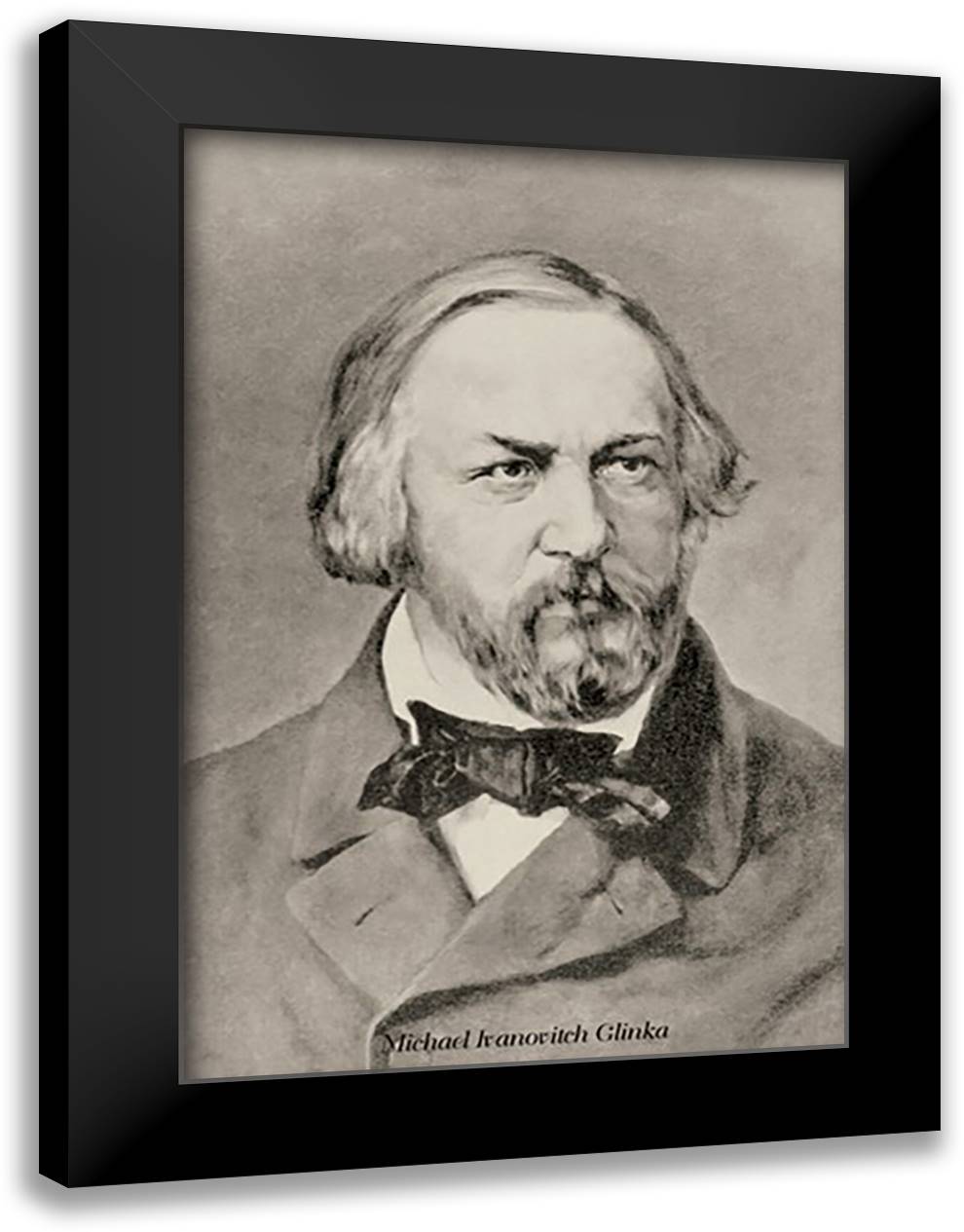 Michael Ivanovitch Glinka 16x22 Black Modern Wood Framed Art Print Poster by Thomas, Theodore