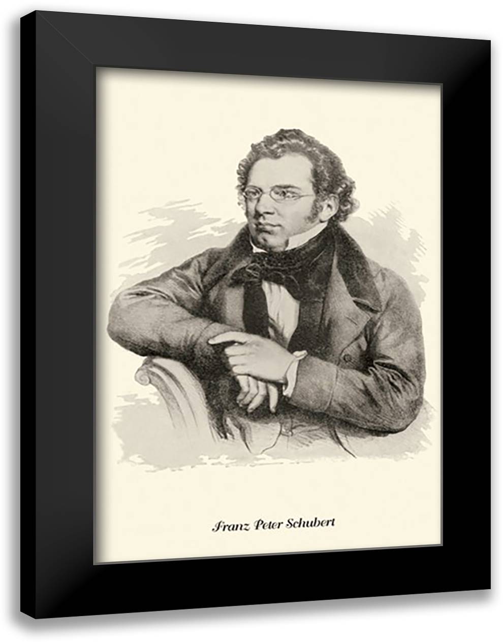 Franz Peter Schubert 16x22 Black Modern Wood Framed Art Print Poster by Thomas, Theodore