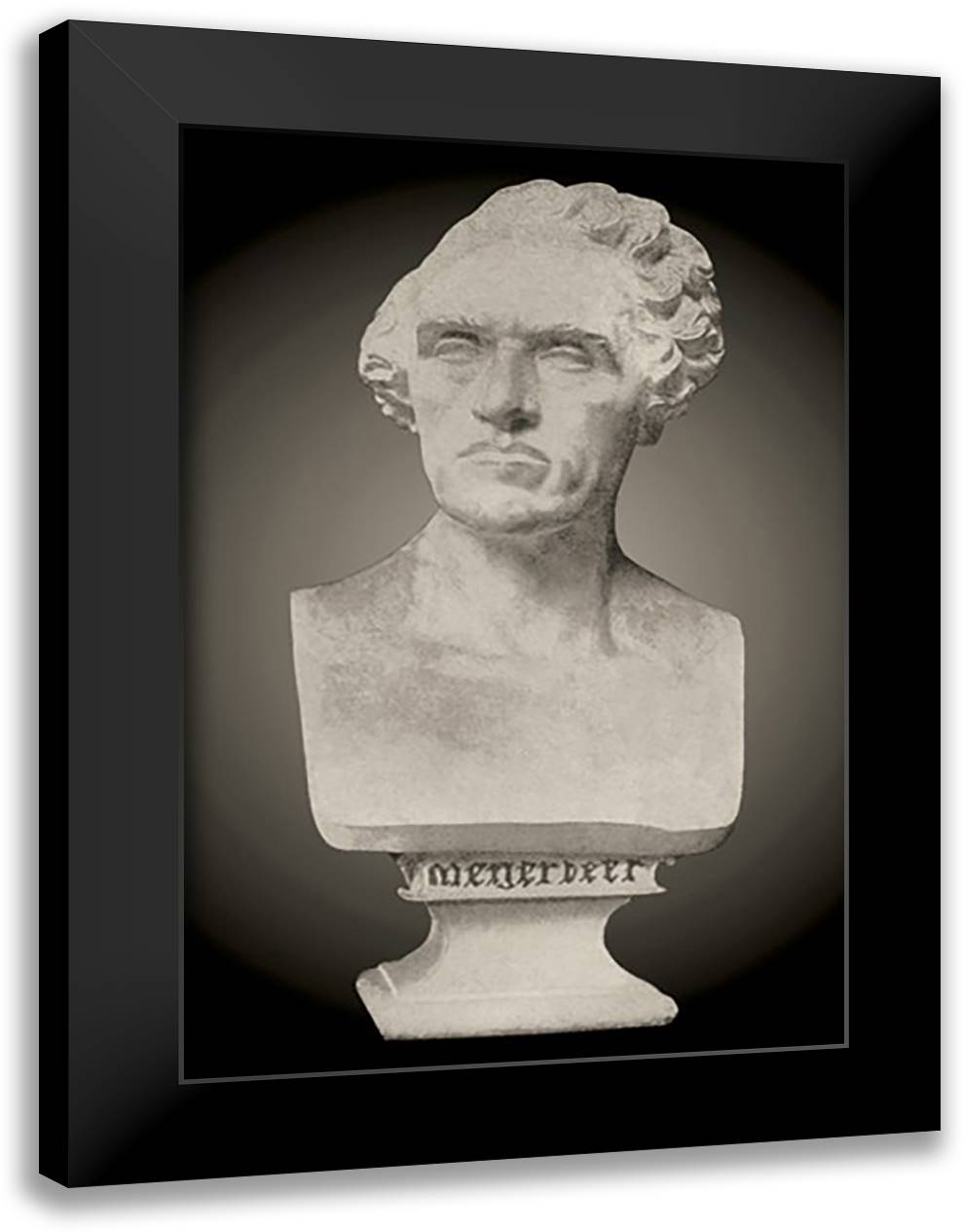Bust of Meyerbeer 16x22 Black Modern Wood Framed Art Print Poster by Thomas, Theodore