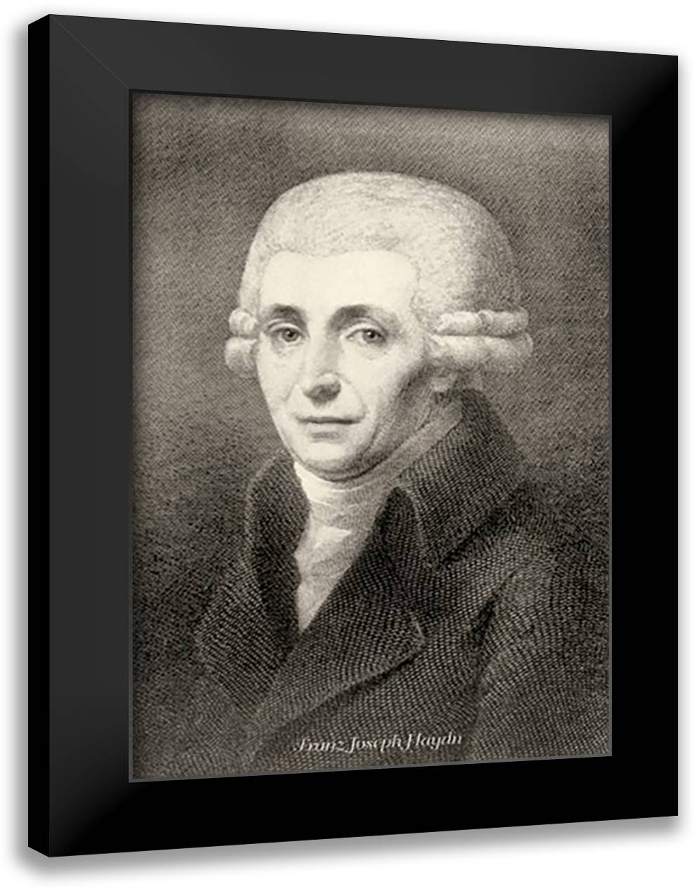 Franz Joseph Haydn 16x22 Black Modern Wood Framed Art Print Poster by Thomas, Theodore