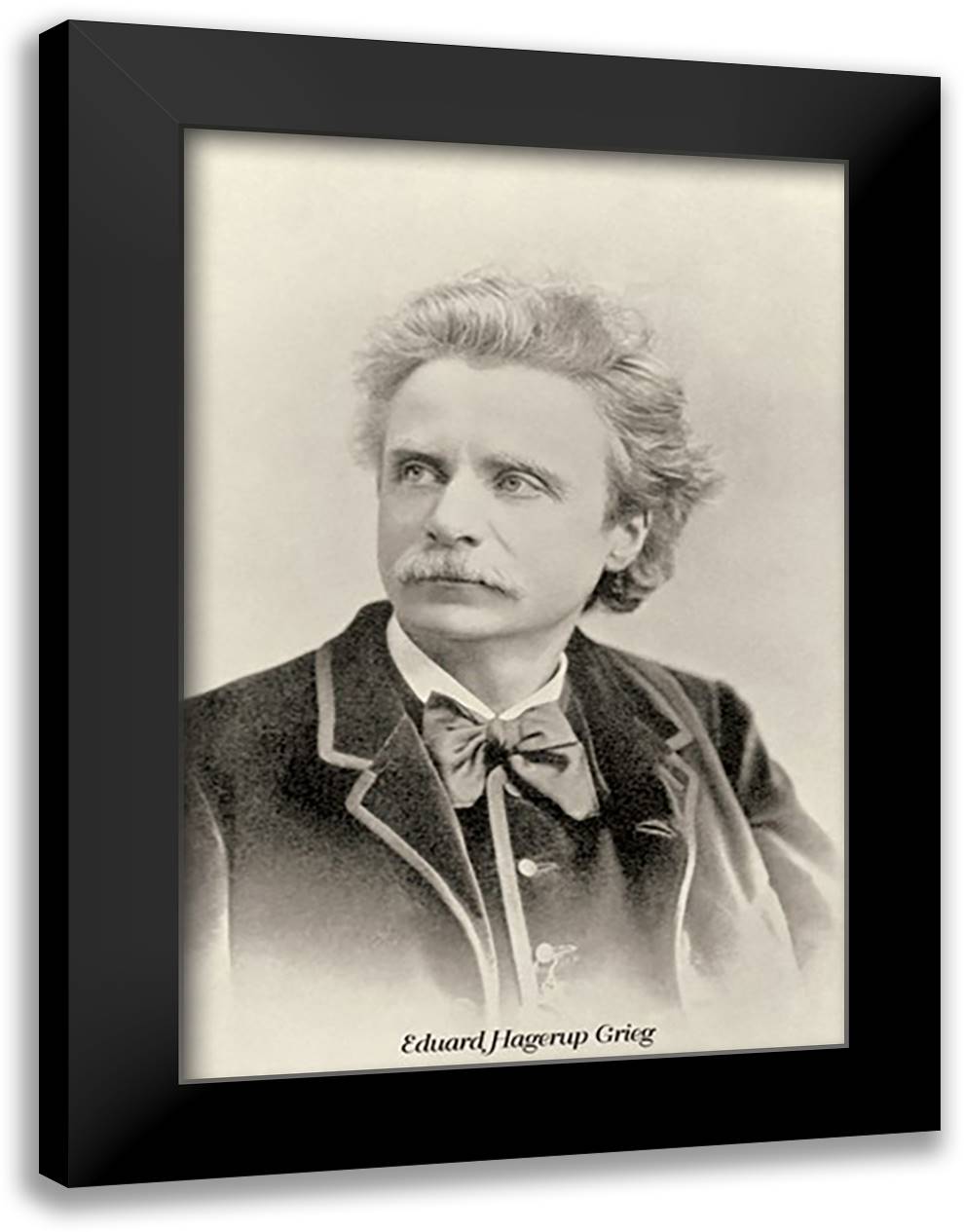 Eduard Hagerup Grieg 16x22 Black Modern Wood Framed Art Print Poster by Thomas, Theodore