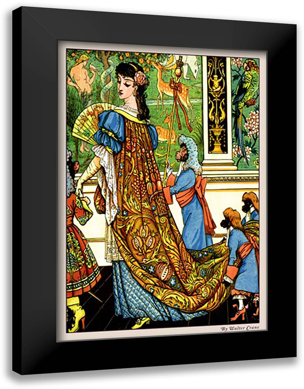Beauty and the Beast - Beauty 16x22 Black Modern Wood Framed Art Print Poster by Crane, Walter