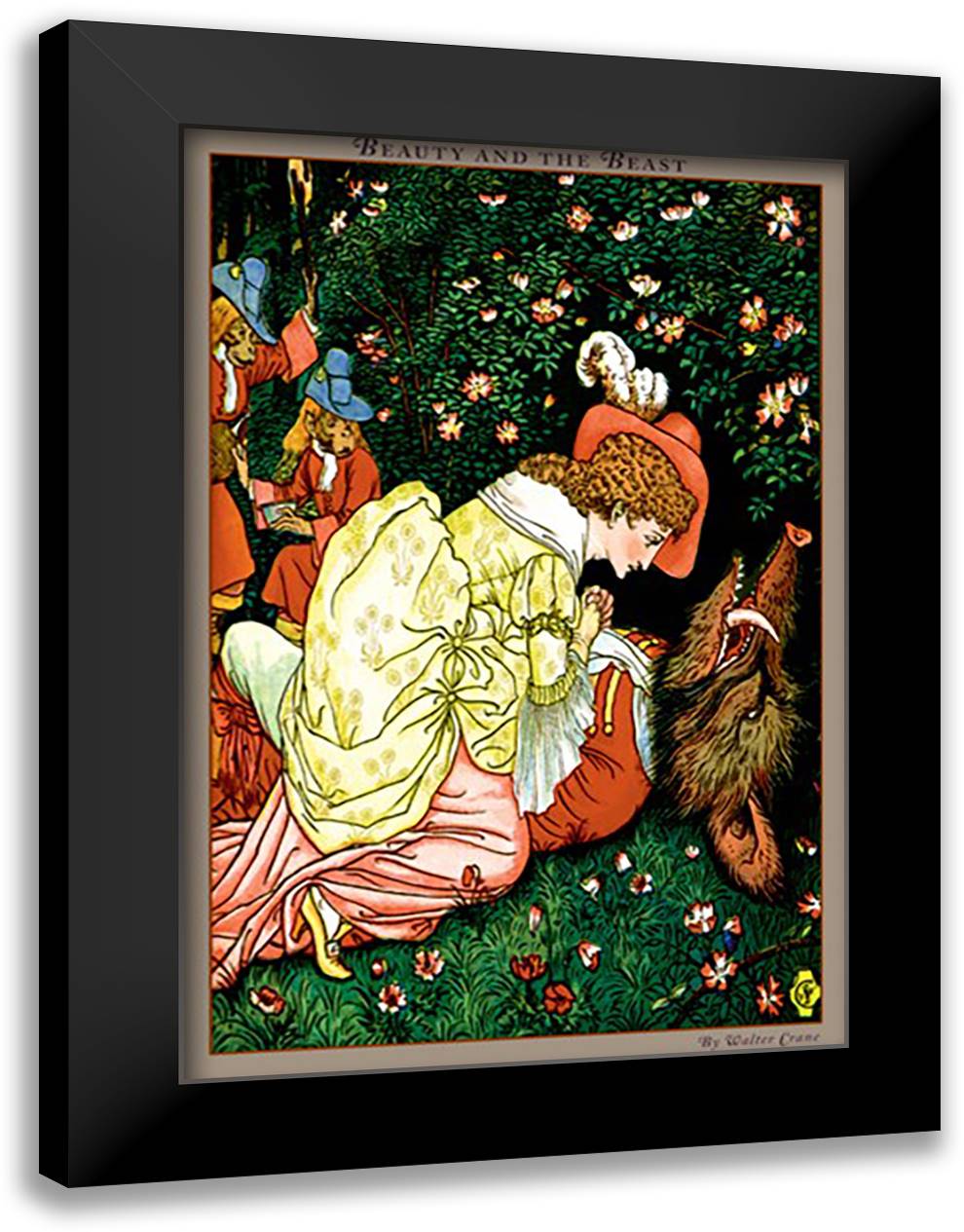 Beauty and the Beast - In the Woods 16x22 Black Modern Wood Framed Art Print Poster by Crane, Walter