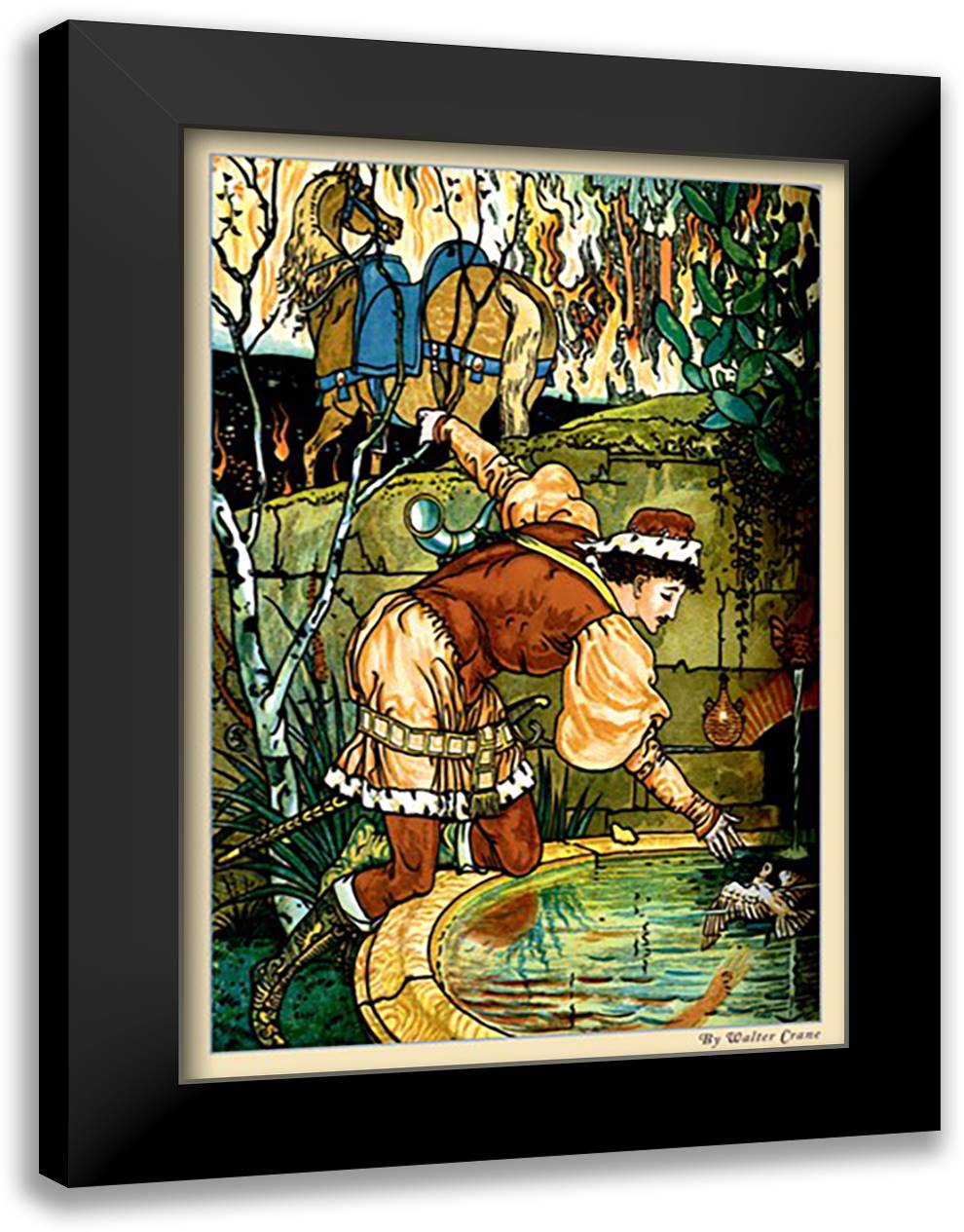Prince Cheri in the Luminous Forest 16x22 Black Modern Wood Framed Art Print Poster by Crane, Walter