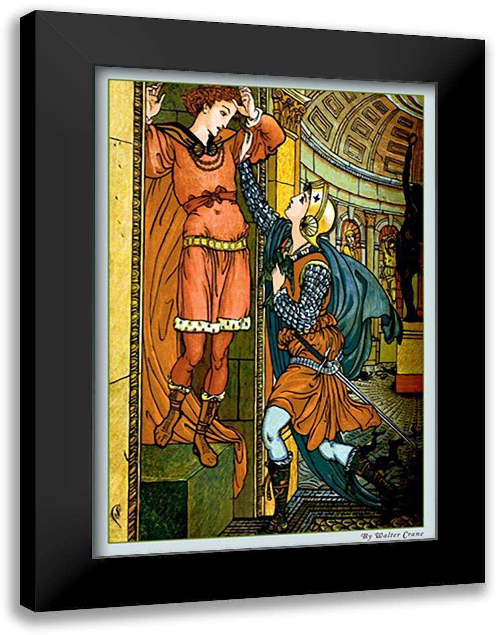 Princess Bell-Etoile Breaks the Spell 16x22 Black Modern Wood Framed Art Print Poster by Crane, Walter