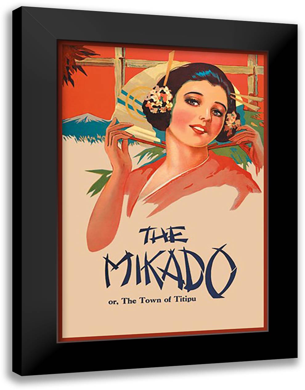 Mikado, or The Town of Titipu #1 16x22 Black Modern Wood Framed Art Print Poster