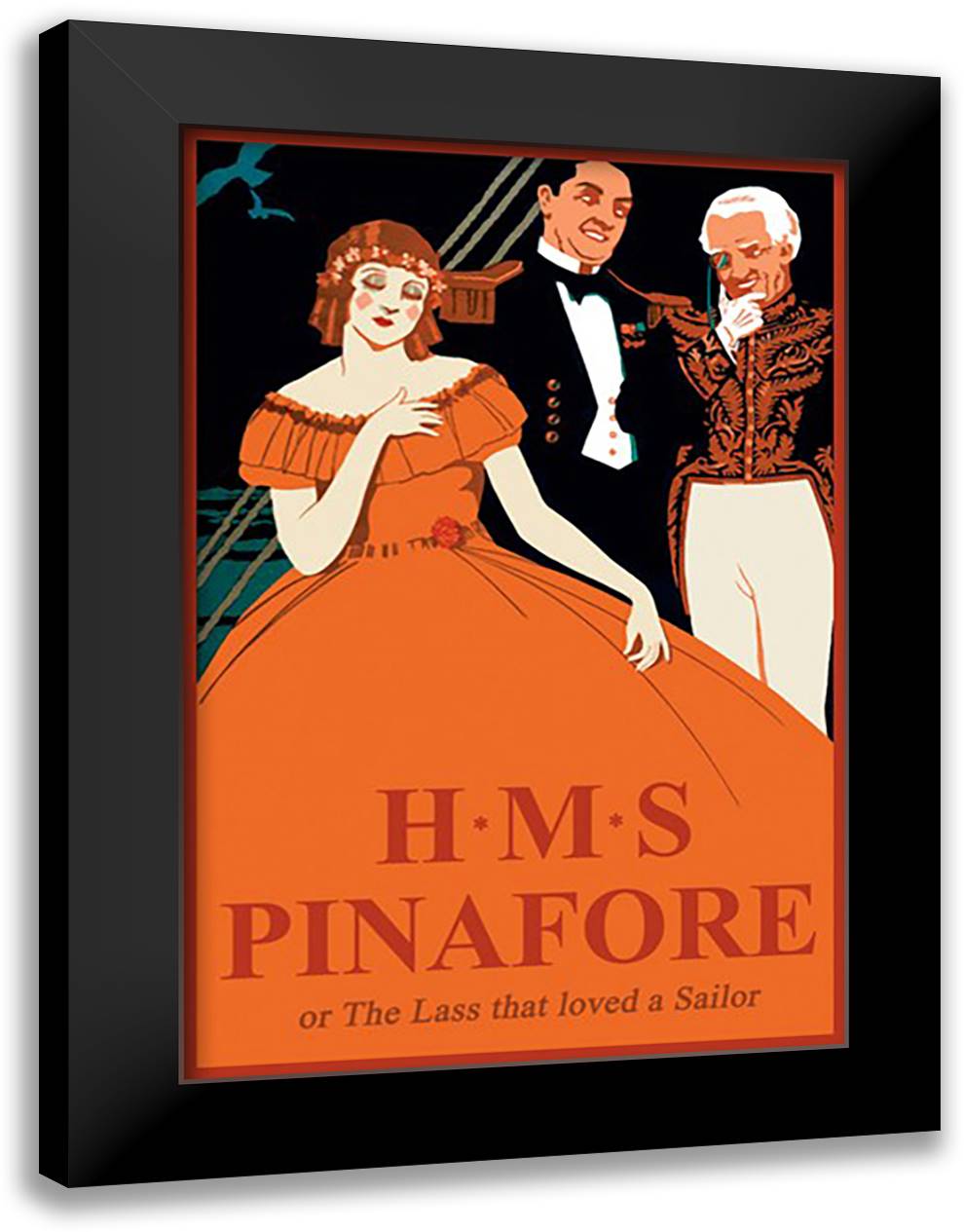 H.M.S. Pinafore, or The Lass That Loved A Sailor #2 16x22 Black Modern Wood Framed Art Print Poster