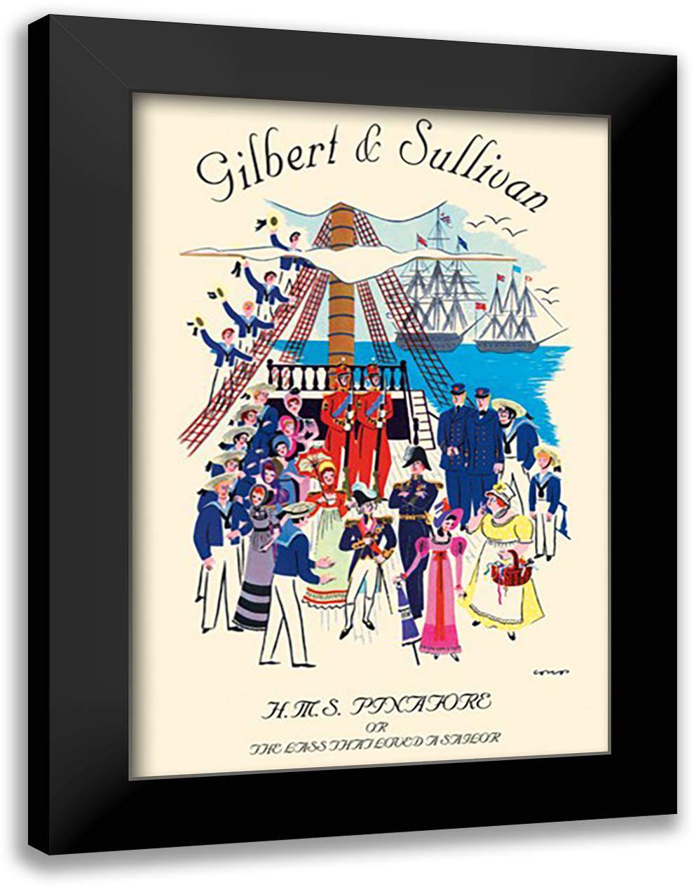 H.M.S. Pinafore, or The Lass That Loved A Sailor #1 16x22 Black Modern Wood Framed Art Print Poster