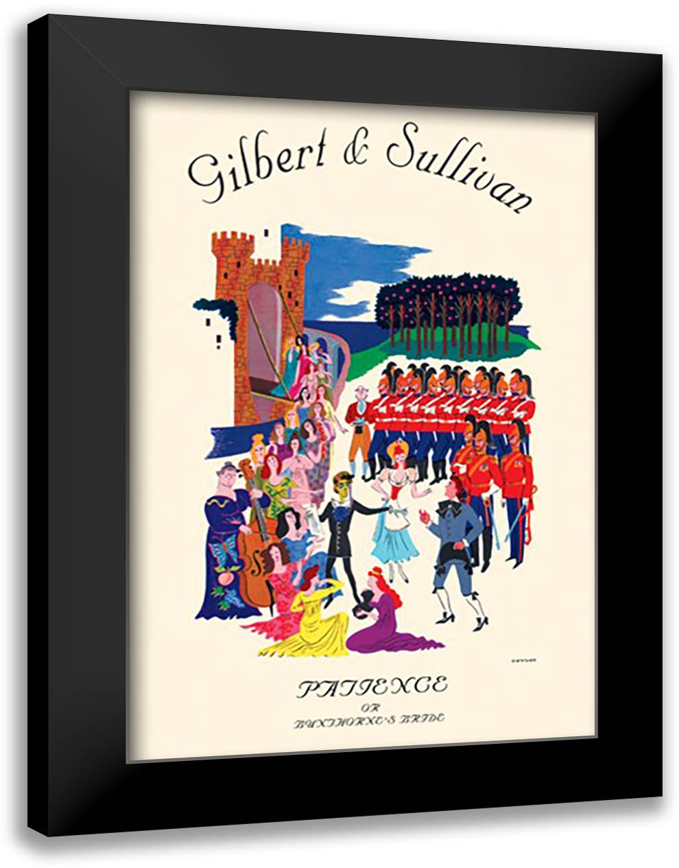 Patience, or Bunthorne's Bride 16x22 Black Modern Wood Framed Art Print Poster