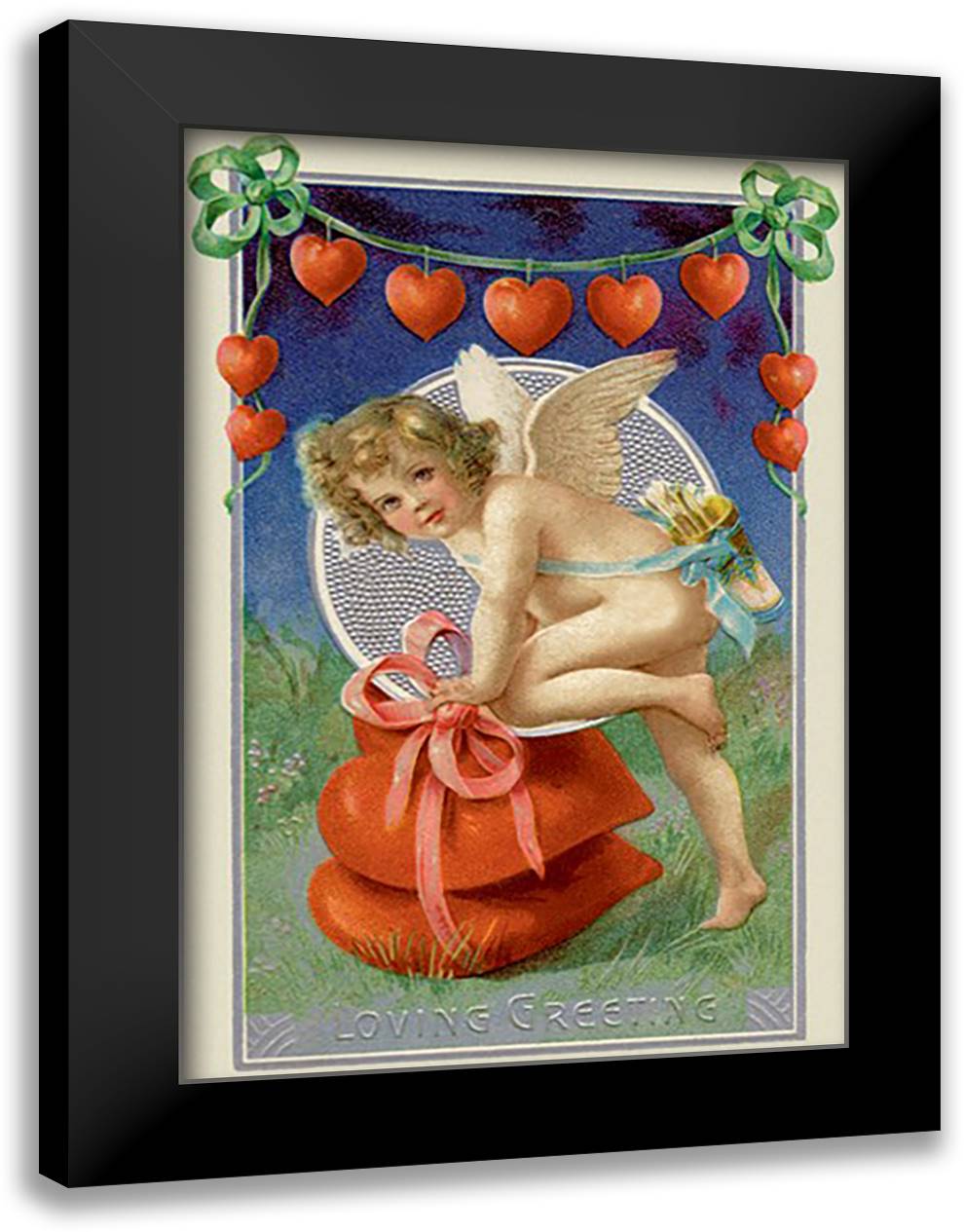Loving Greeting 16x22 Black Modern Wood Framed Art Print Poster