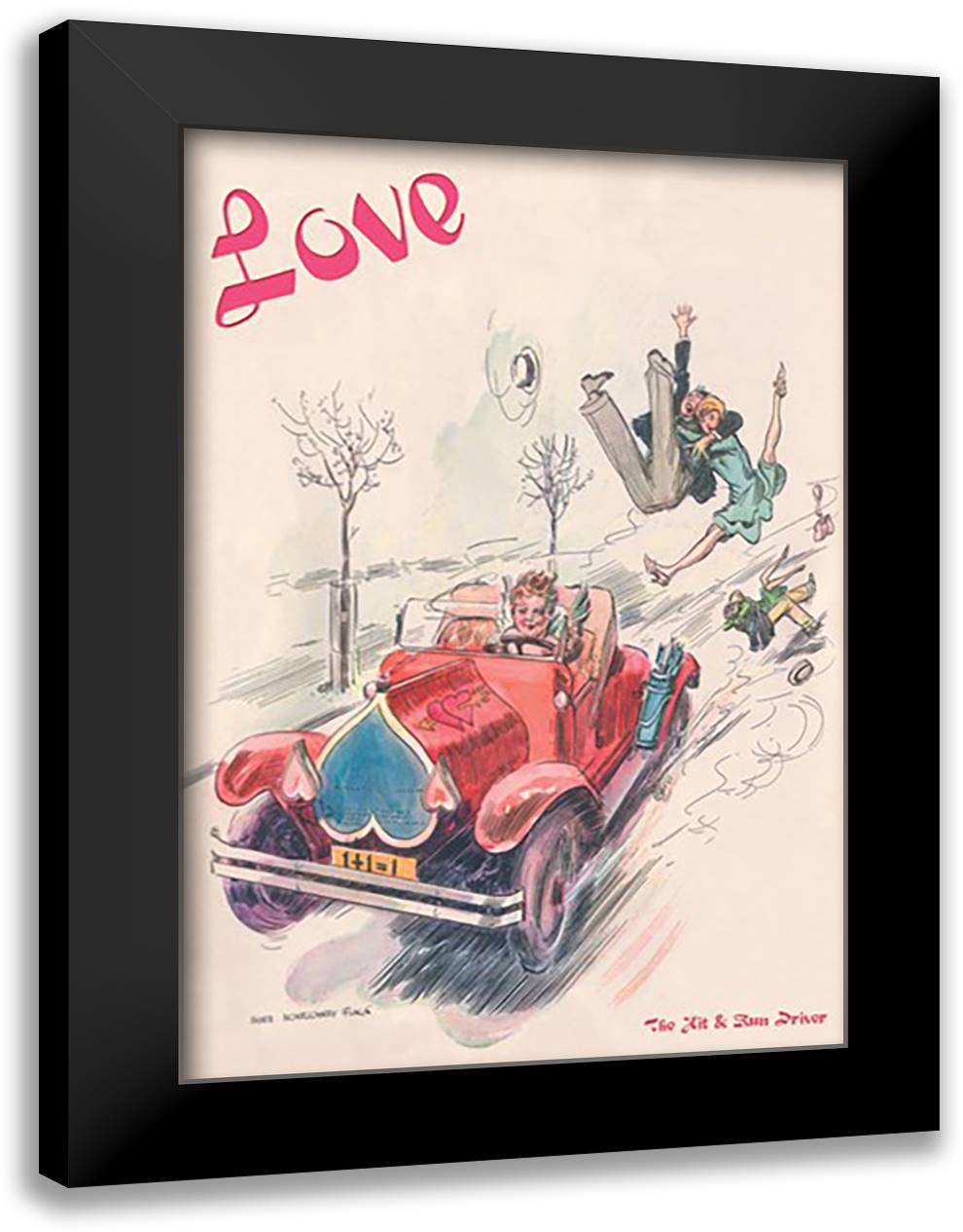 Love's a Wild Ride 16x22 Black Modern Wood Framed Art Print Poster