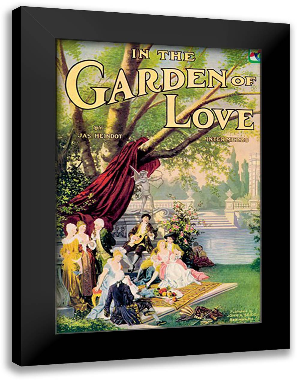 In The Garden Of Love 16x22 Black Modern Wood Framed Art Print Poster