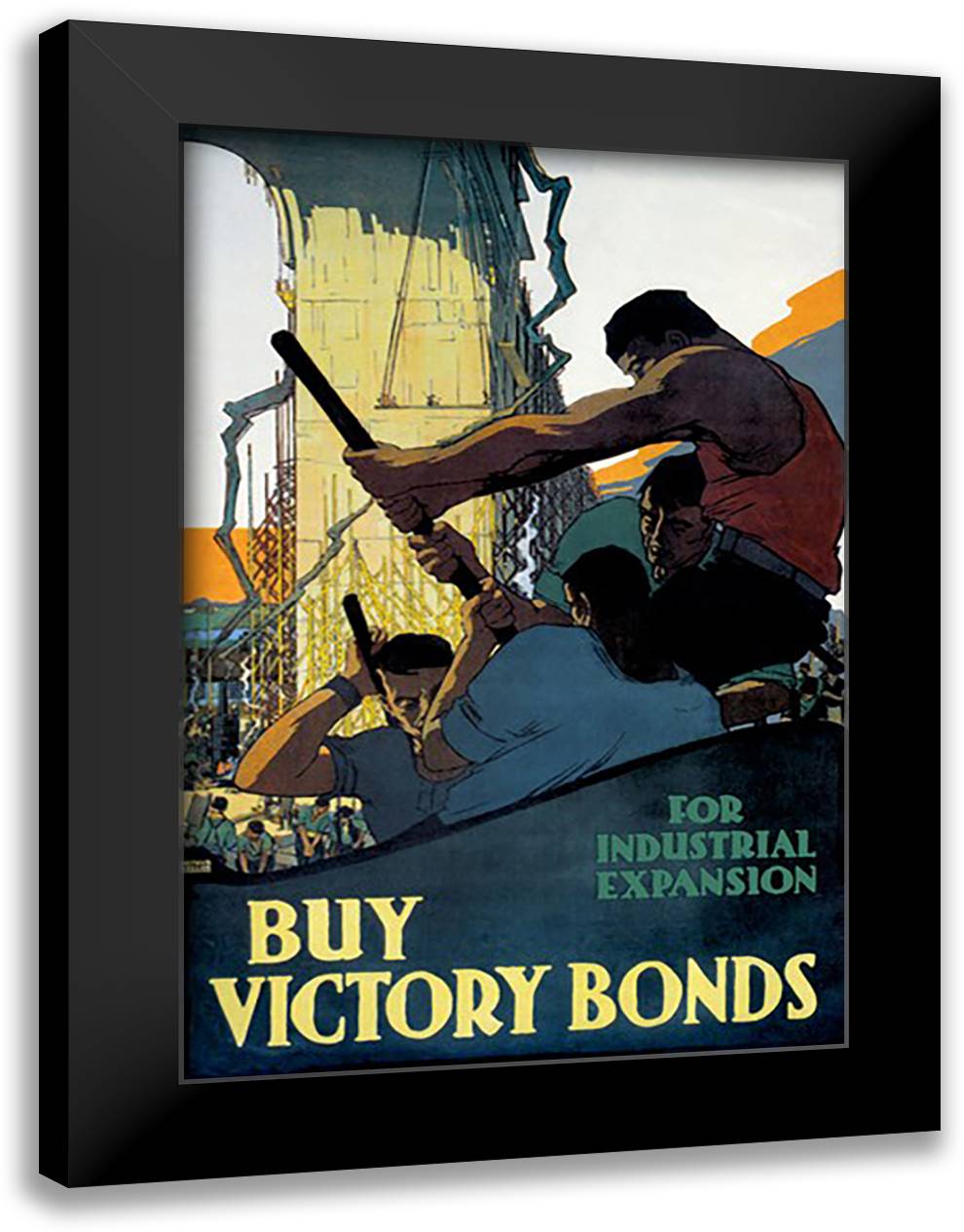 Buy Victory Bonds for Industrial Expansion 16x22 Black Modern Wood Framed Art Print Poster by Keelor, Arthur