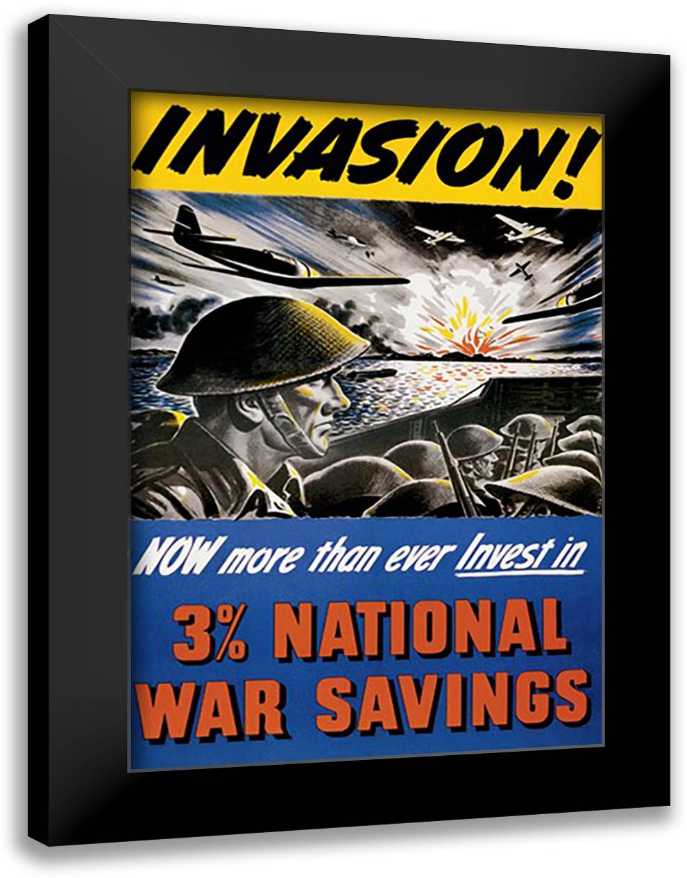 Invasion! 16x22 Black Modern Wood Framed Art Print Poster