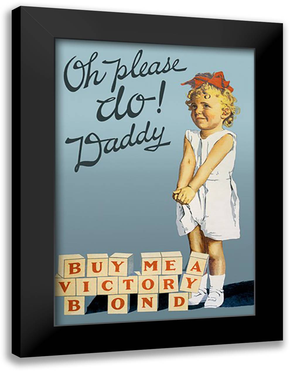 Oh Please Do, Daddy! 16x22 Black Modern Wood Framed Art Print Poster by Sampson, J.E.