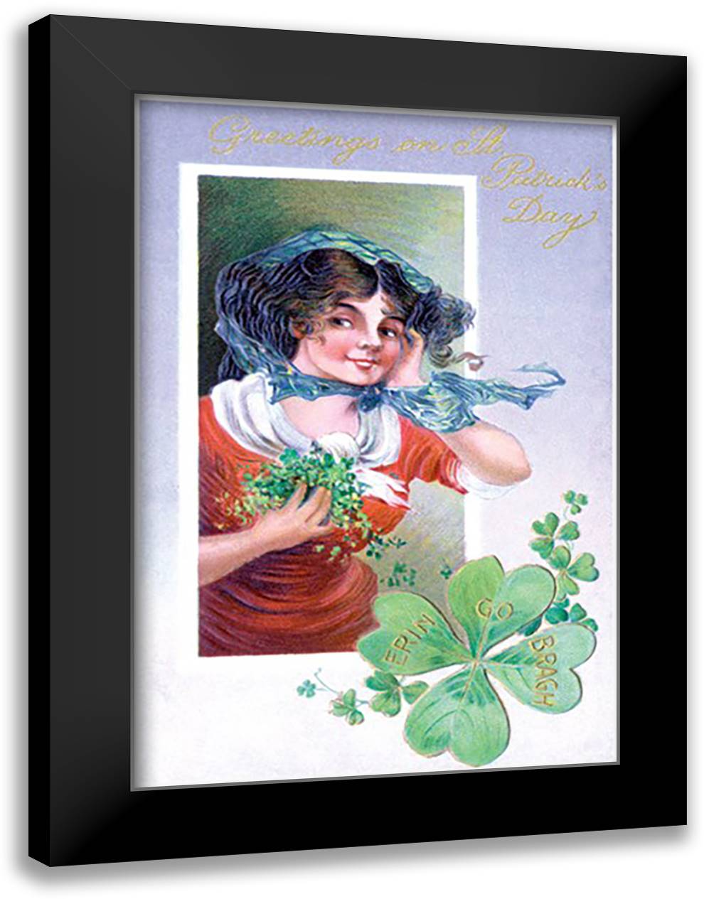 Irish Beauty 16x22 Black Modern Wood Framed Art Print Poster