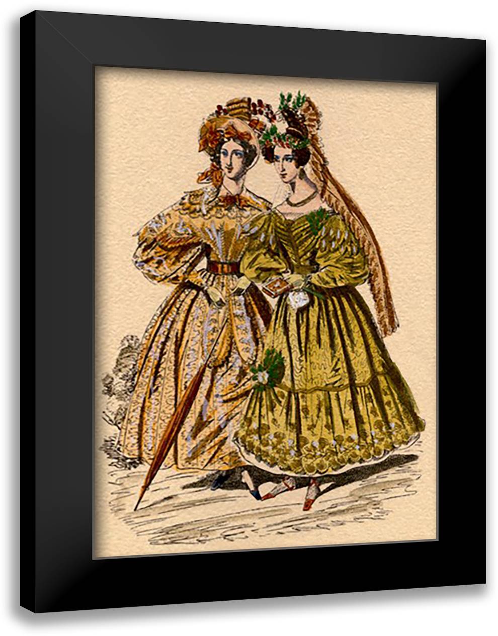 Afternoon's Fancy Dress 16x22 Black Modern Wood Framed Art Print Poster