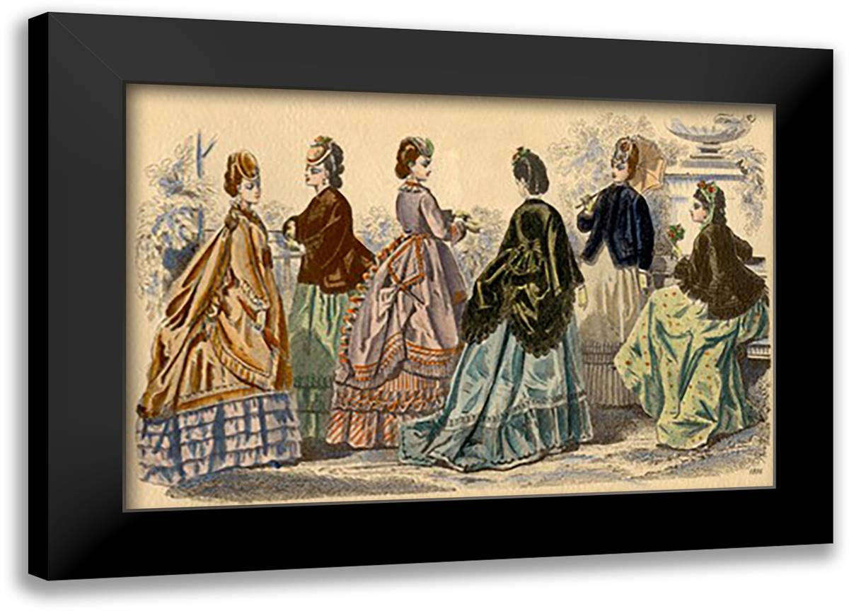 Ladies on the Veranda 22x16 Black Modern Wood Framed Art Print Poster
