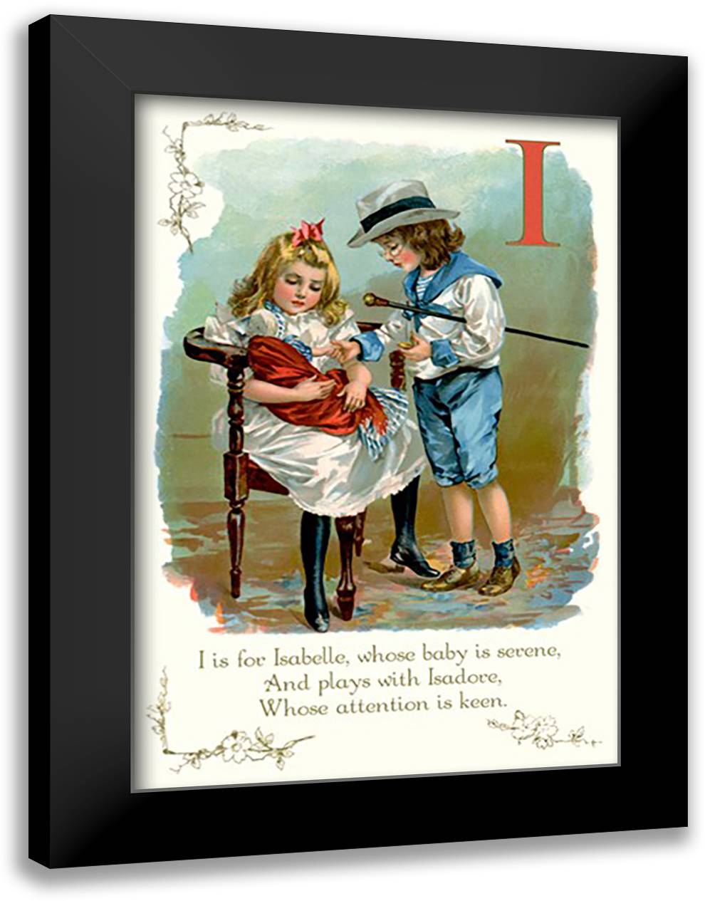 I is for Isabelle 16x22 Black Modern Wood Framed Art Print Poster