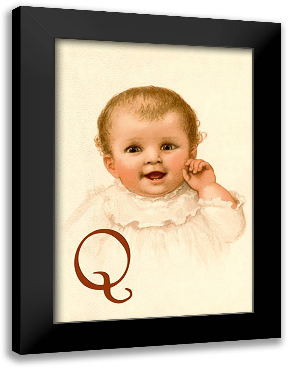 Baby Face Q 16x22 Black Modern Wood Framed Art Print Poster by Waugh, Ida