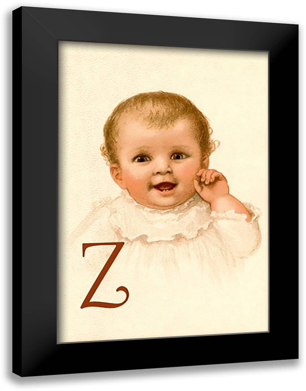 Baby Face Z 16x22 Black Modern Wood Framed Art Print Poster by Waugh, Ida