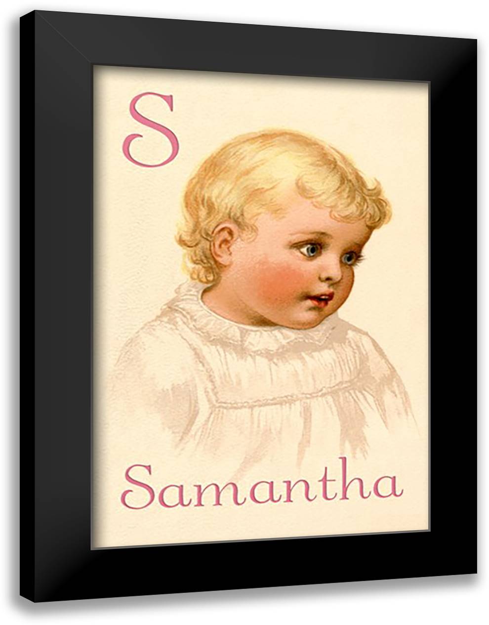 S for Samantha 16x22 Black Modern Wood Framed Art Print Poster by Waugh, Ida