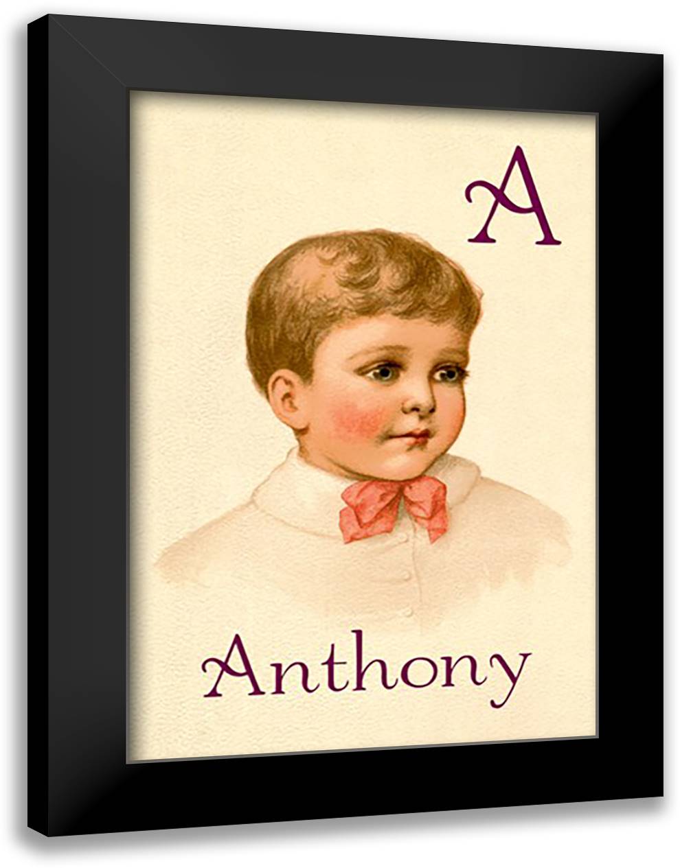 A for Anthony 16x22 Black Modern Wood Framed Art Print Poster by Waugh, Ida