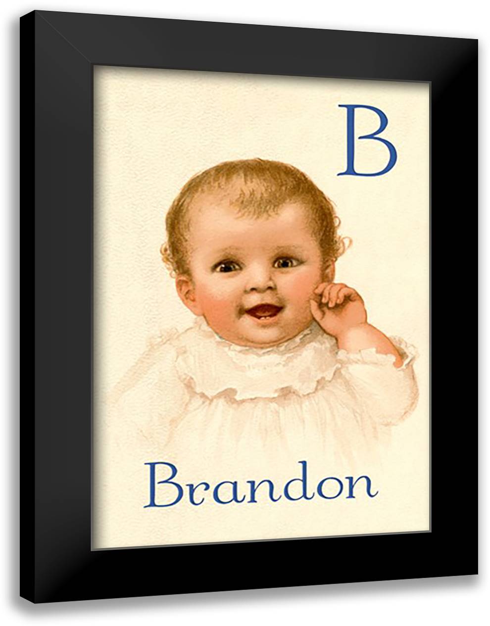 B for Brandon 16x22 Black Modern Wood Framed Art Print Poster by Waugh, Ida