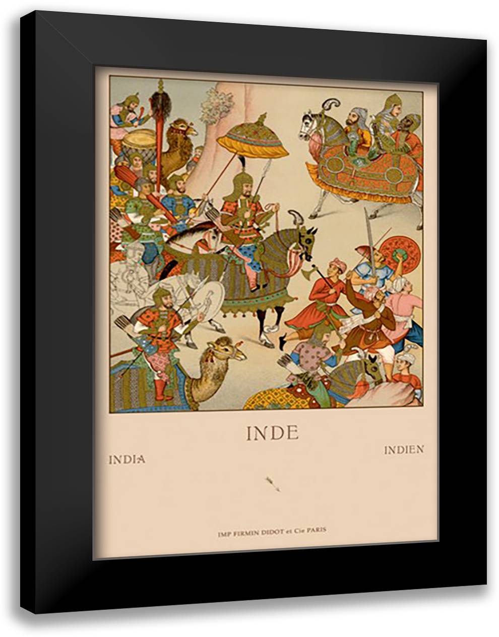 Battle Armor of India 16x22 Black Modern Wood Framed Art Print Poster by Racinet, Auguste